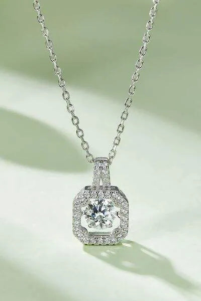 Adored Moissanite 925 Sterling Silver Necklace Moissanite - Tophatter Daily Deals